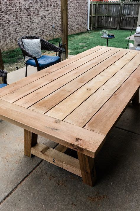 DIY Outdoor Dining Table Restoration Hardware Dupe in 2020 | Diy patio table, Diy outdoor ...