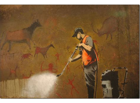 Banksy Canvas Prints - Cave Painting Removal