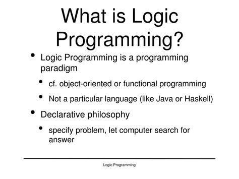 PPT - Logic Programming PowerPoint Presentation, free download - ID:3841514