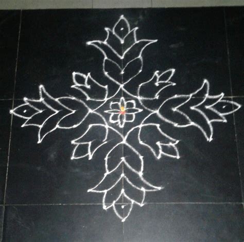 15 dots lotus kolam for contest – Kolams of India