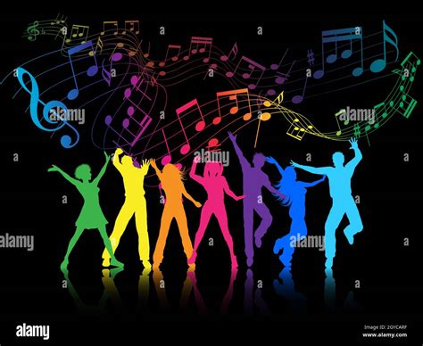 A colourful party background with people dancing Stock Photo - Alamy