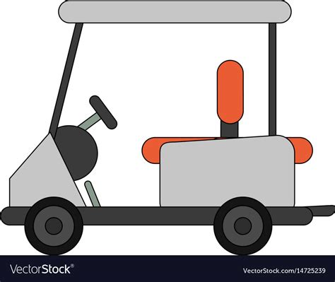 Color image cartoon golf cart vehicle Royalty Free Vector