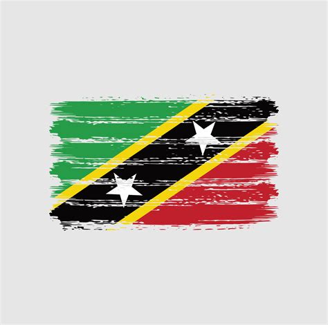 Saint Kitts and Nevis Flag Brush Strokes. National Flag 6553363 Vector ...