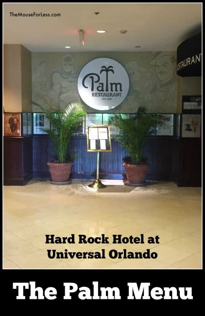 The Palm Menu | Universal's Hard Rock Hotel 2024