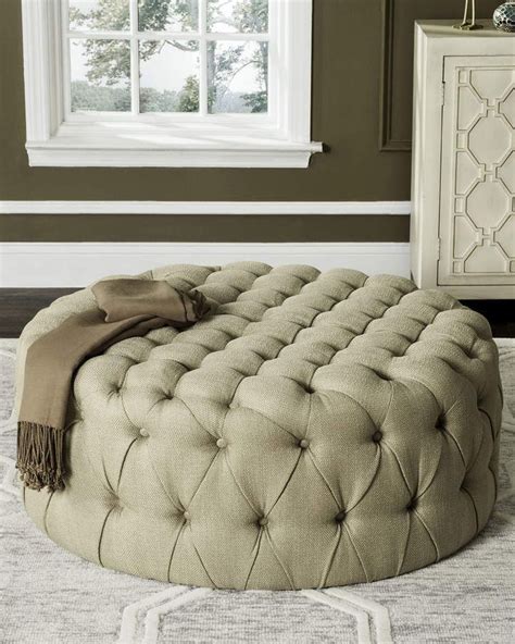 Safavieh Charlene Round Tufted Ottoman | Round tufted ottoman, Tufted ...