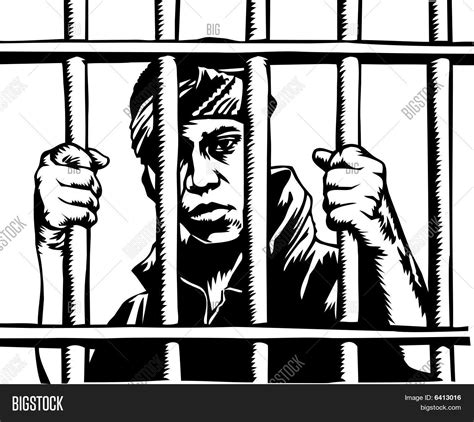 Man Jail Behind Bars Vector & Photo (Free Trial) | Bigstock