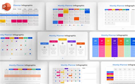 Monthly Planner PowerPoint Infographic Template for $9