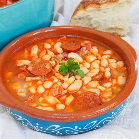 Fabada Asturiana - Spanish pork and bean stew - Caroline's Cooking