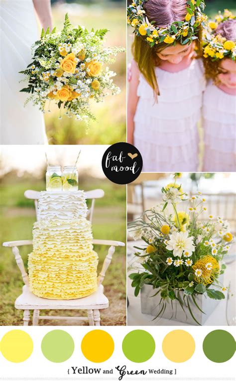 yellow green wedding colors, Yellow green wedding motif