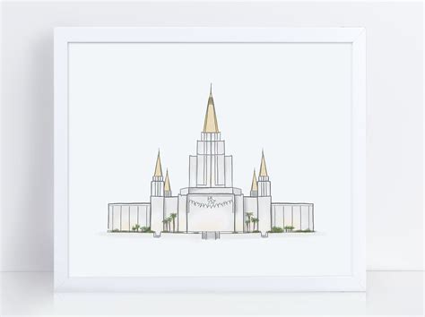 Oakland Temple Illustration Print Fine Art Oakland | Etsy ...