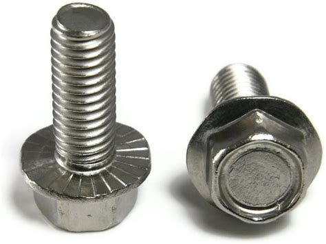 Stainless Steel Hex Cap Serrated Flange Bolt FT UNC #10-24 x 3/8", Qty 25 - Walmart.com ...