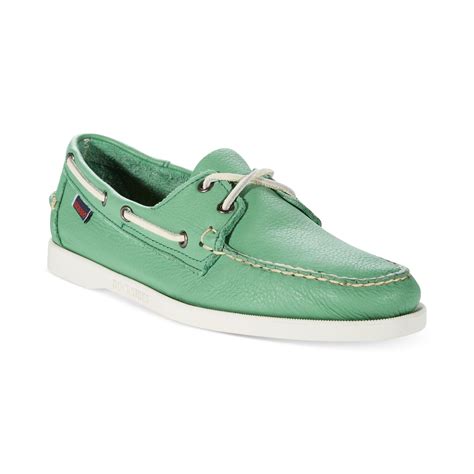 Sebago Docksides Boat Shoes in Green for Men (Kelly Green) | Lyst