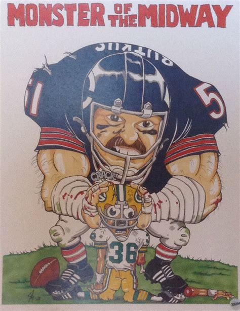 "BUTKUS" cartoon art print | Chicago bears logo, Chicago bears football ...