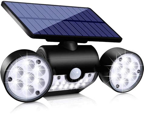 Solar Lights Outdoor Motion Sensor 30 LED Solar Flood Light Dual Head ...