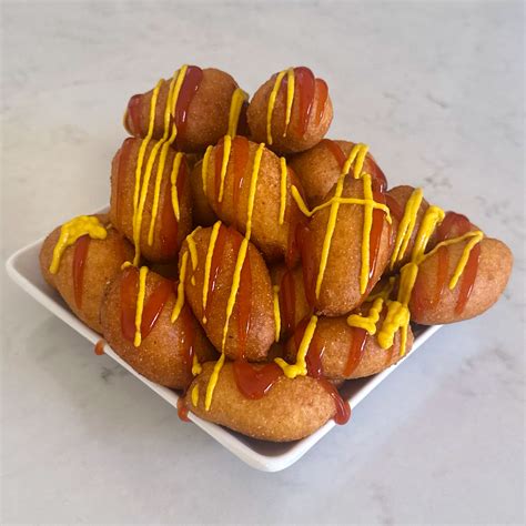 Mini Corn Dogs - DudeFoods.com - Food Recipes & Videos