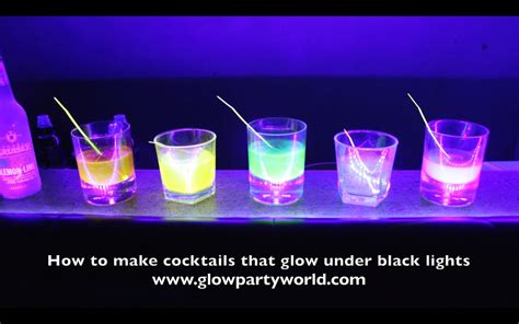 Drinks that glow under black lights - Black light LED glow party kits ...