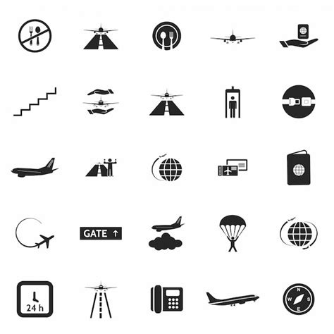 Free Vector | Airport icon set