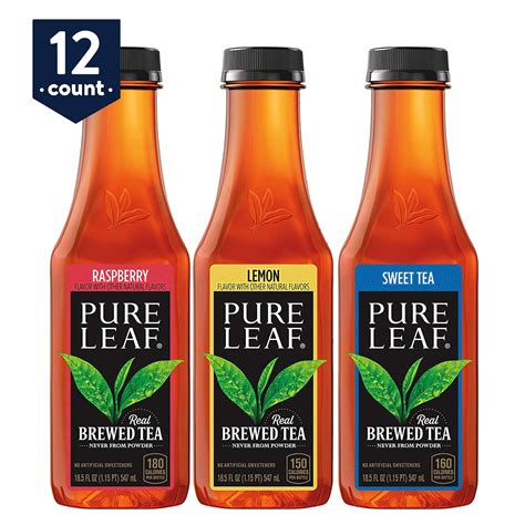 Pure Leaf Iced Tea, Sweetened Variety Pack, Real Brewed Black Tea, 18.5 ...