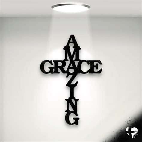 Amazing Grace Hanging Wall Art Cross – Heart-Teez