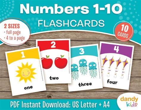 Numbers 1-10 Flashcards Printable Numbers 1-10 Flashcards - Etsy