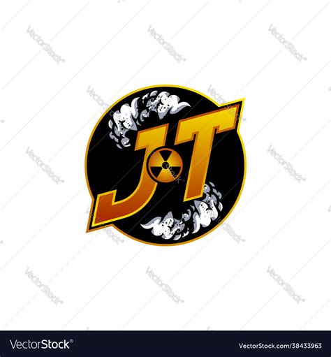 Jt logo monogram esport gaming with gas shape Vector Image