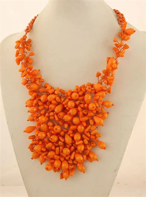 Wholesale Quissential Orange Bead Statement Necklace For Women 2015-in Choker Necklaces from ...