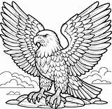 Premium Vector  Eagle coloring Page sketch template