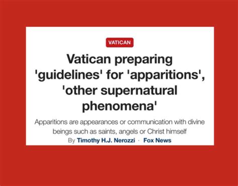 The Vatican Preparing Guidelines on How to Discern Supernatural Phenomena. Post by Boone Cutler ...