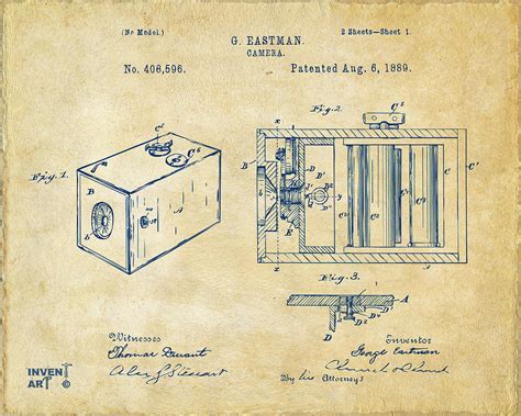 1889 George Eastman Camera Patent Vintage Digital Art by Nikki Marie ...