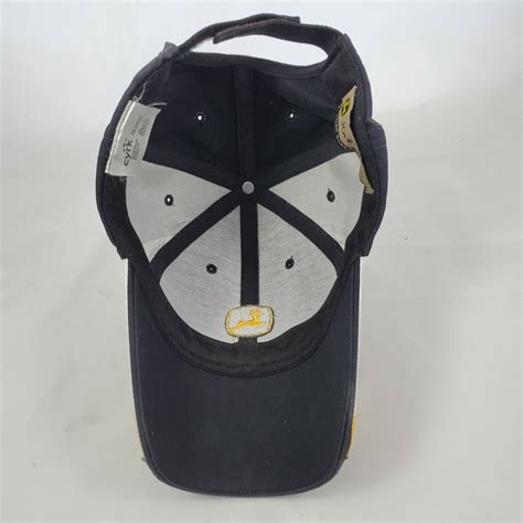 John Deere Hat Black with Yellow Logo Adjustable - Gem