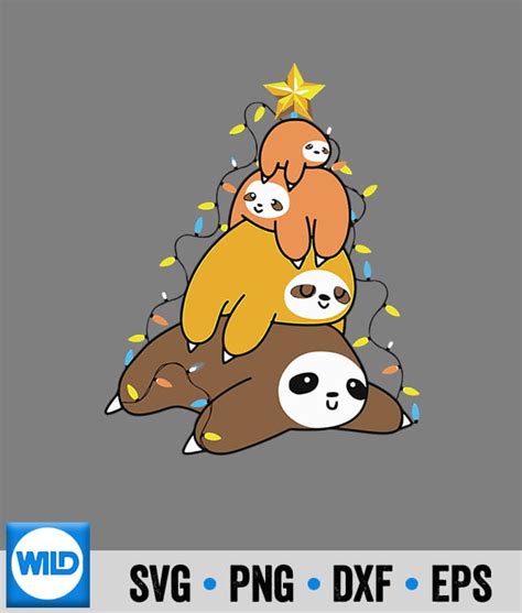 Christmas SVG, Funny Sloth Stack Meme Cloth Christmas Tree Costume SVG ...