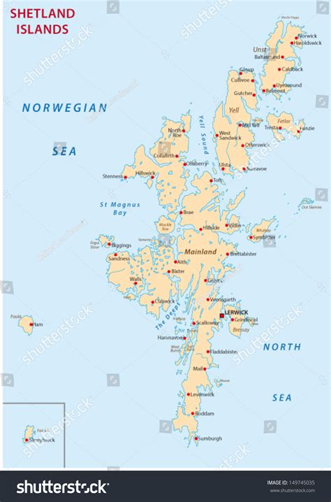 Shetland Islands Map Stock Vector (Royalty Free) 149745035 | Shutterstock