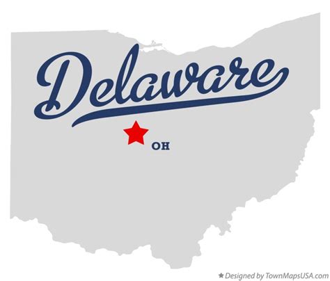 Map of Delaware, Delaware County, OH, Ohio