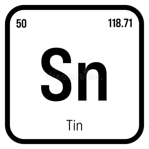 Tin, Sn, Periodic Table Element Stock Illustration - Illustration of ...