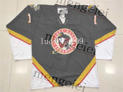 2021 Customize Wilkes Barre Scranton Penguins 1 FROM DWIGHT Hockey Jersey Embroidery Stitched ...