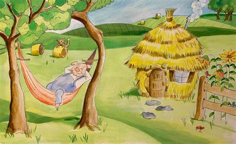 The Three Little Pigs House of Straw Children's Illustration Water ...