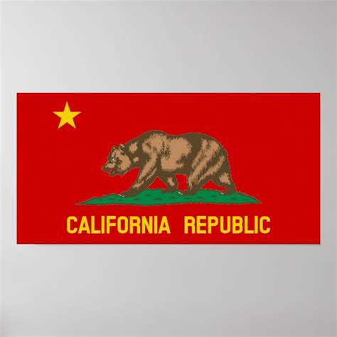 People's Republic of California Red Communist Flag Poster | Zazzle.com