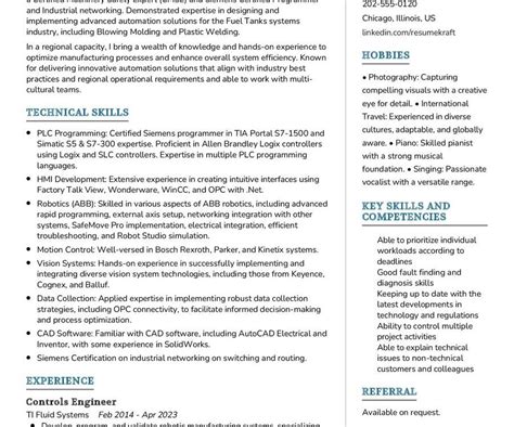 Controls Engineer CV Example in 2024 - ResumeKraft