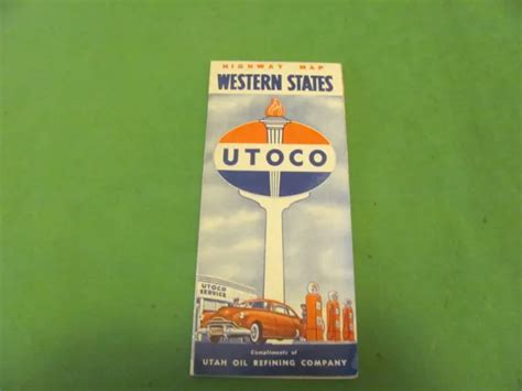 VINTAGE UTOCO GAS Station Highway Map Western States 1950s Utah Oil Refining. $12.95 - PicClick
