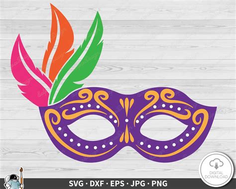 Mardi Gras Mask SVG Masquerade Clip Art Cut File Silhouette Instant ...