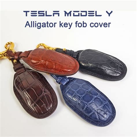 Alligator Model Y Car Key Fob Cover, Tesla Y Leather Key Case, Tesla Y ...