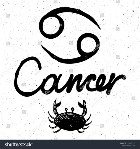 Cancer Zodiac Hand Drawing Sign Horoscope Stock Vector (Royalty Free ...