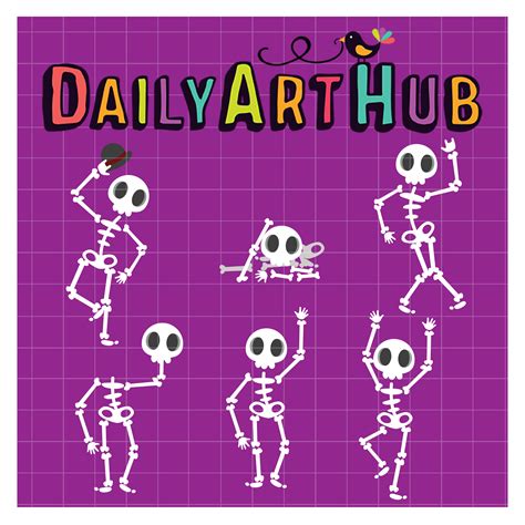 Dancing Skeleton Clip Art Set – Daily Art Hub – Free Clip Art Everyday