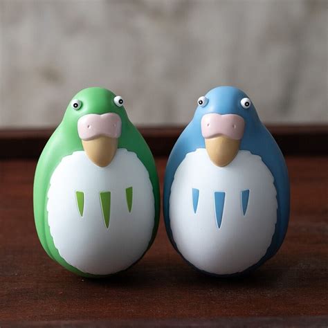 The Boy and the Heron Roly Poly Toy Parakeet Man Green Blue Studio ...