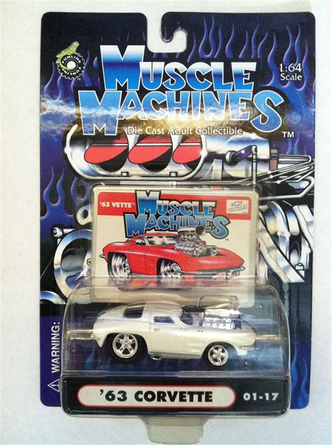 Muscle Machines Die Cast 01-17 1963 Chevrolet Corvette White 1:64 scale ...