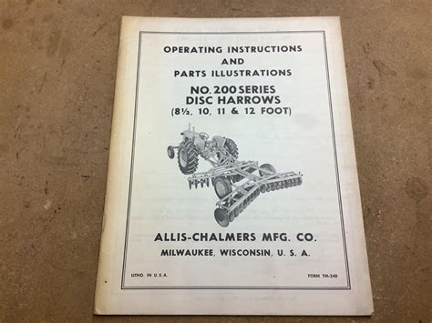 Allis-Chalmers Operator Manuals BigIron Auctions