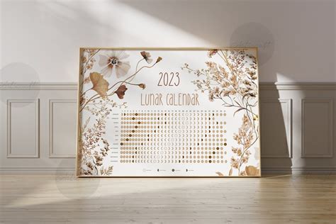 Printable 2023 Moon Calendar 2023 Lunar Calendar Neutral - Etsy