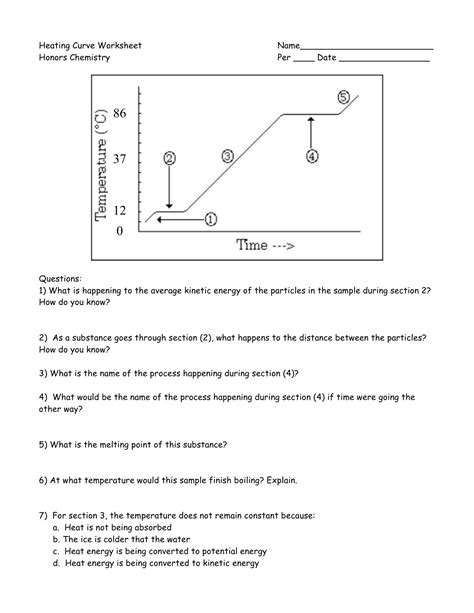 Heating Curve Worksheet Answers - Onlineworksheet.my.id