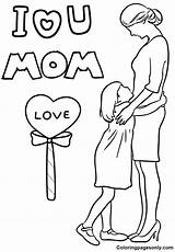 I Love Mom Coloring Pages  For Kids And Adults sketch template