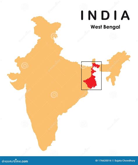 West Bengal in India Map Vector Illustration Stock Vector ...